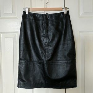 H&M black leather skirt